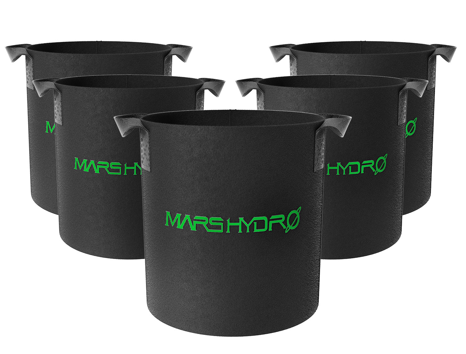 Mars Hydro 5-Pack 5Gallon Fabric Plant Grow Bag Black with Handles