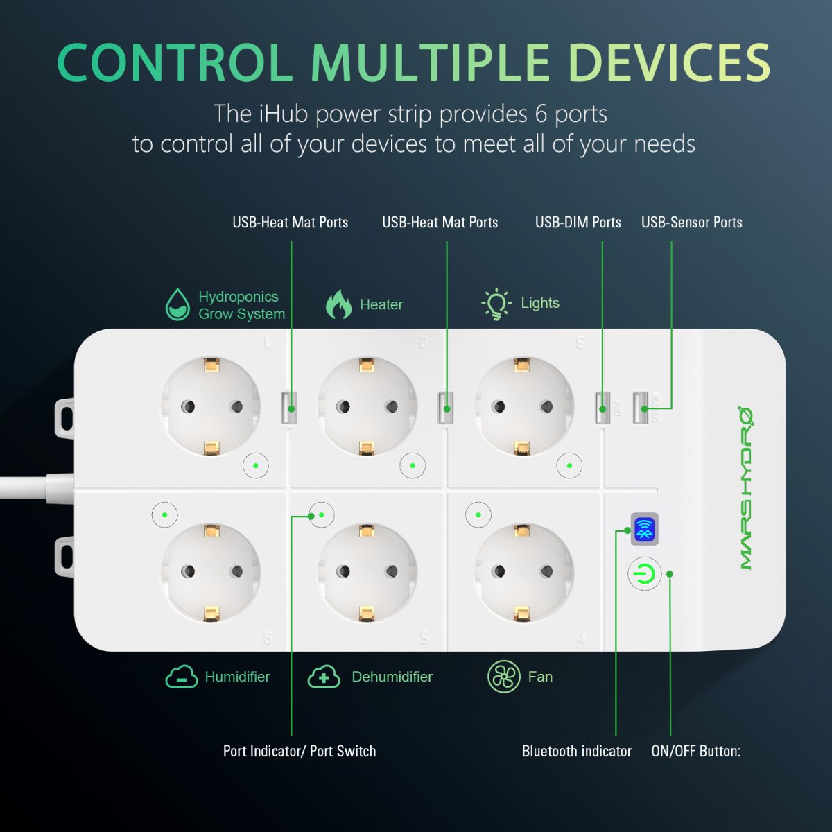 The iHub smart power strip has a built-in 16A overcurrent fuse that will cut off power and notify you via the APP in case of overload. Together with the outlet safety doors, this power strip provides protection from sudden electric shock when plugged in.