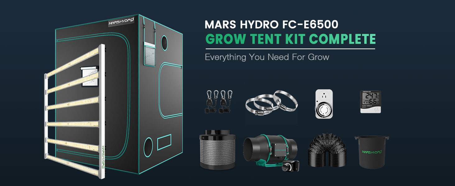 mars hydro FC-E6500 led 150x150x200 grow tent kits